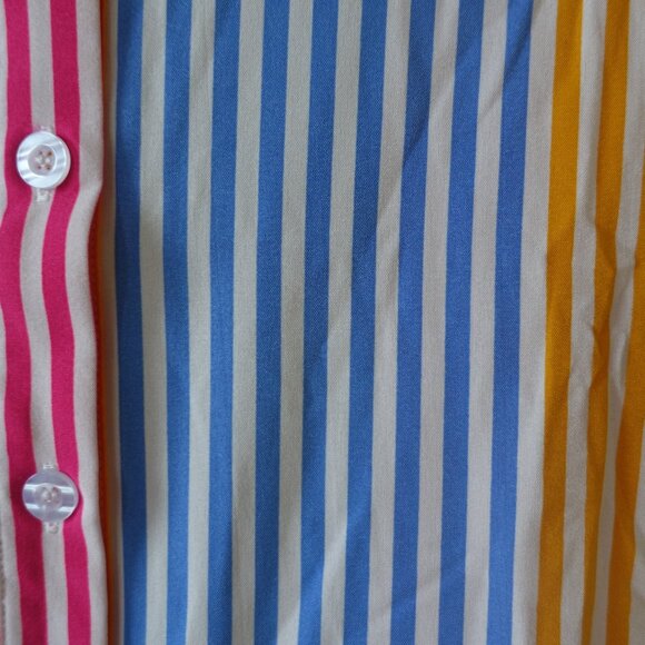 Shein rainbow pink orange blue green stripe batwing top M 6 Medium S SMall SM - Picture 7 of 11